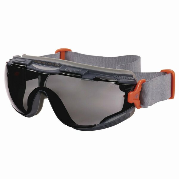 Ergodyne Skullerz ARKYN Anti-Scratch and Enhanced Anti-Fog Safety Goggles with Neoprene Strap, Smoke 60311